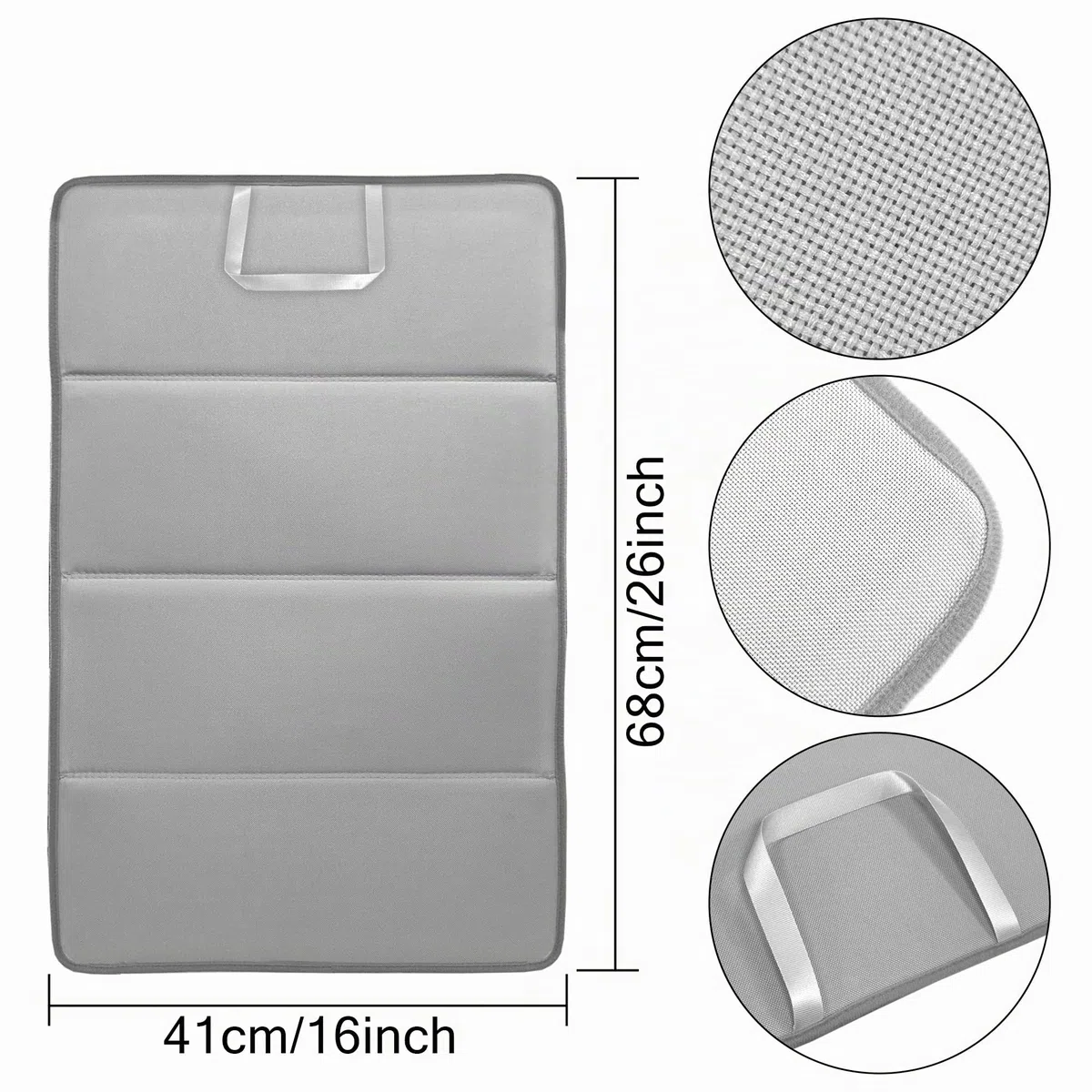 Bimkole Alfombrilla de planchado - Base de planchado plegable para mesa, adecuada para plancha de vapor, alfombrilla antideslizante para prendas de vestir, accesorio práctico para casa y de viaje, 68