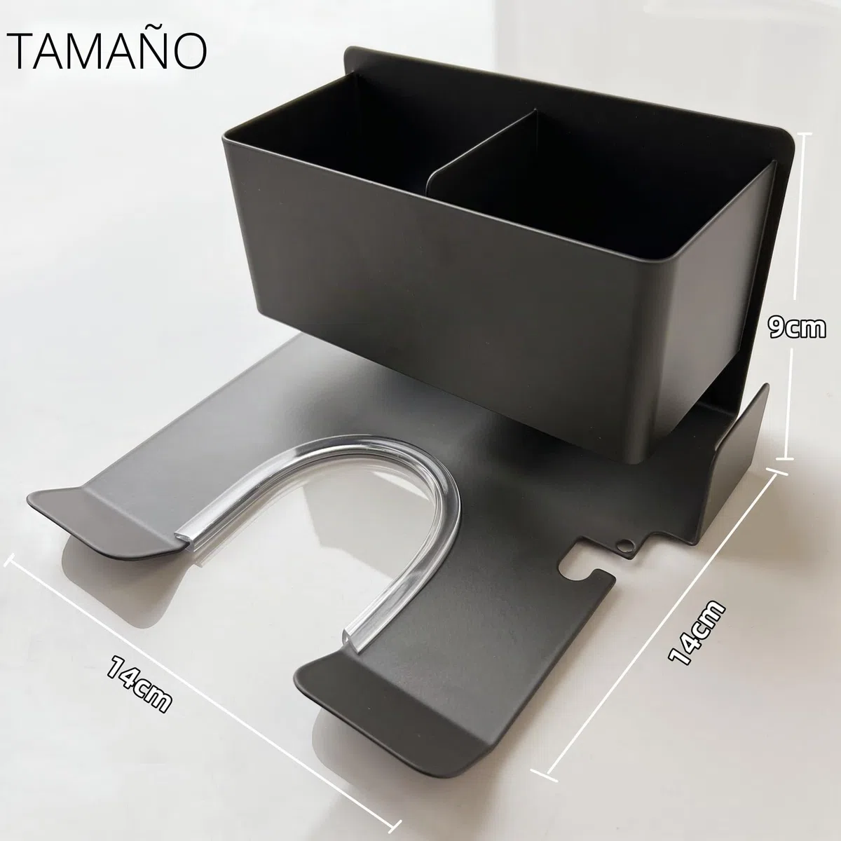 Soporte para secador de pelo, montaje en pared, soporte de almacenamiento de aluminio de alta calidad para secadores de pelo, herramientas de peinado y accesorios con gestión de cables, apto