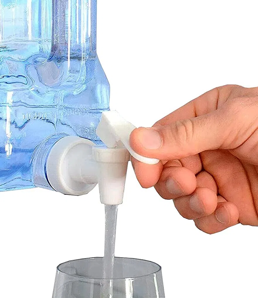Dispensador de Bebidas para Nevera Frigorífico, Capacidad 4,2 litros (142,02 Oz.), Reutilizable, Botella PETG Libre BPA´s, Doble Asa Ergonómica, Fuente para Agua, Dispensador Bebidas, Camping, Oficina
