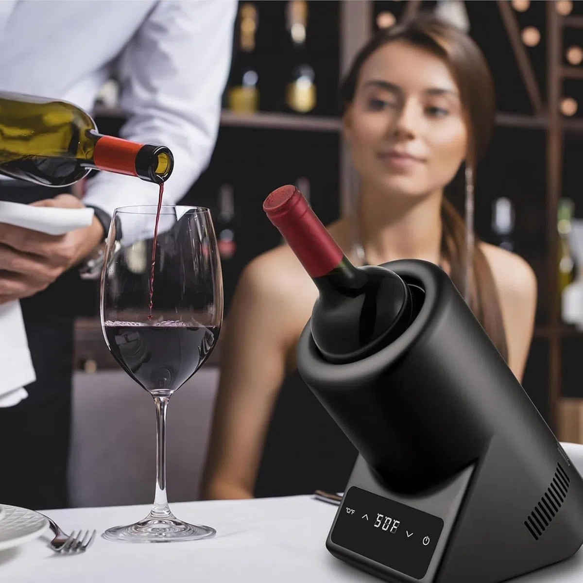 Enfriador De Vino Eléctrico, Enfriador De Botella De Vino Portátil, Enfriador De Champán De Vino De Una Sola Botella, para Cerveza, Agua, Leche, Bebida De Vino
