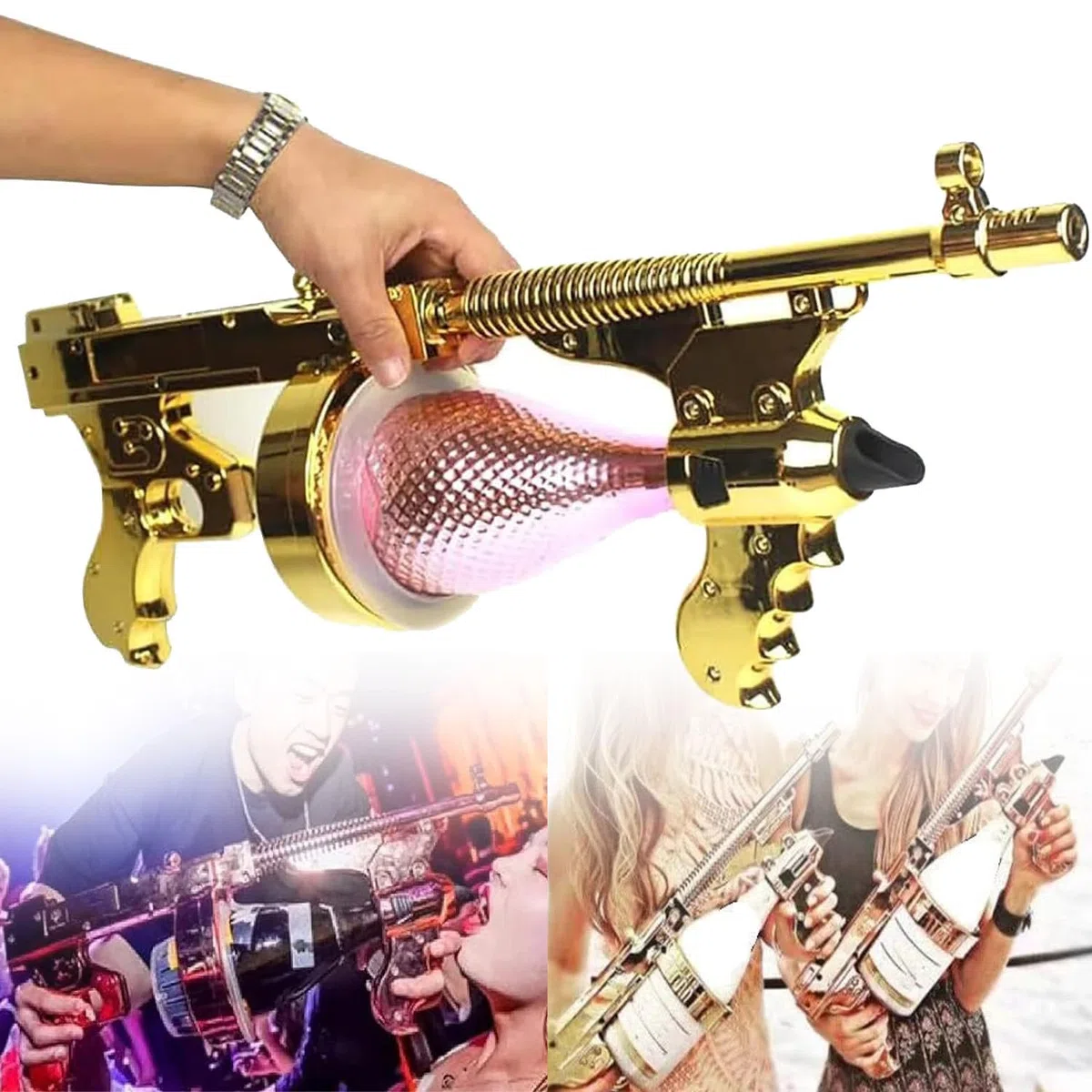 Pistola pulverizadora de champán, eyector de Botellas de champán de 750 ml a 1,5 l, tapón de Vino, Pistola para Cerveza y Bebidas, para Bodas y Fiestas nocturnas.
