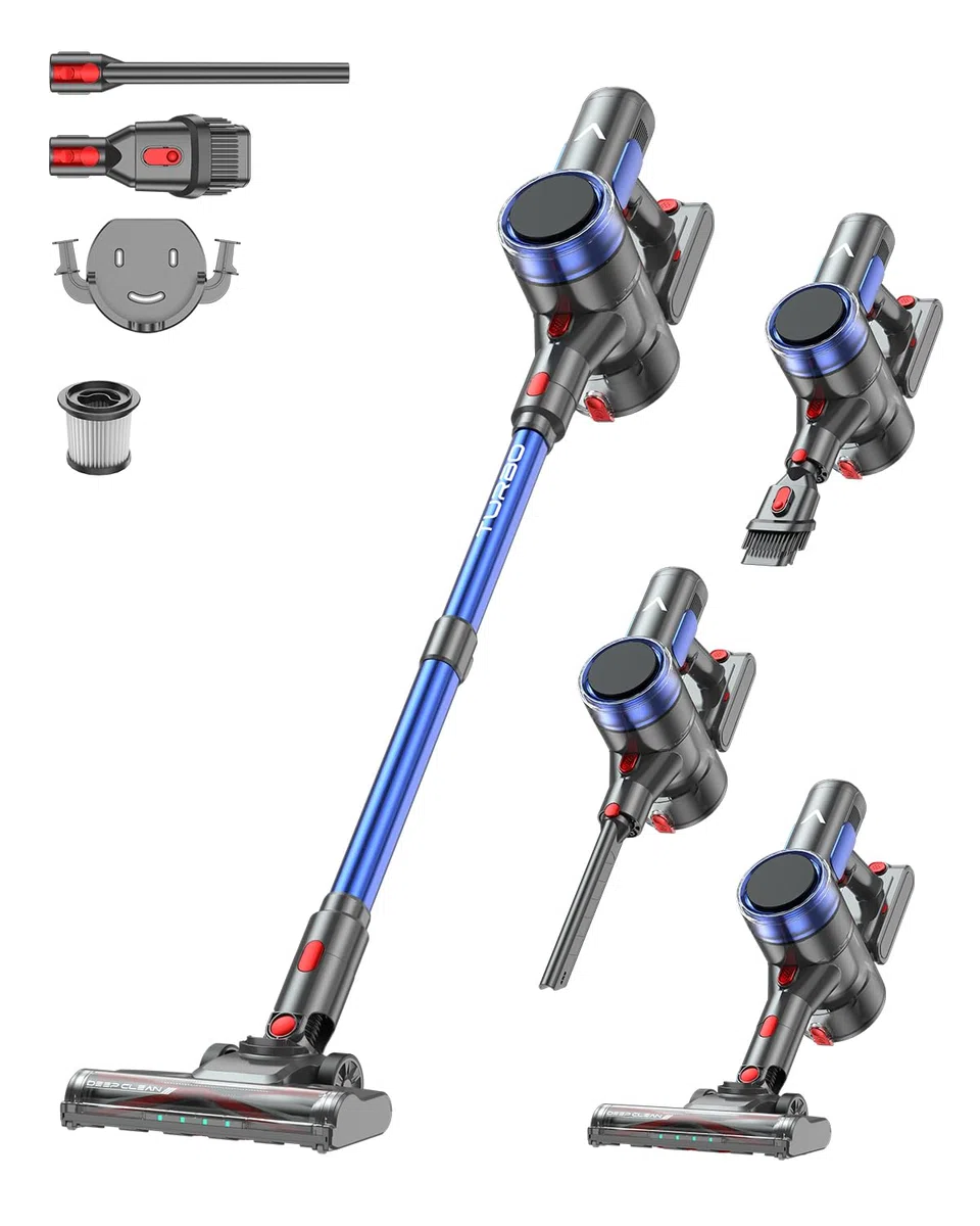 Aonus A10 Aspiradora sin Cable 55kPa, 500W Potente Succión, 70 Minutos Autonomía, Pantalla Táctil, Ligera Anti-Enredos, Autoestable, para Mascotas Alfombras Suelos Duros, Azul
