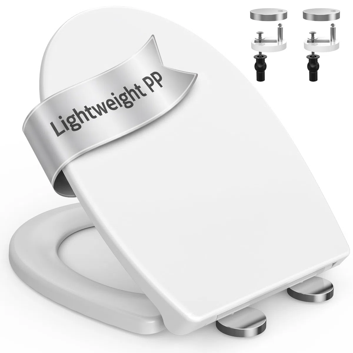 SURFOU Tapa WC Universal Blanco, Tapas de Water Amortiguada, Asiento Inodoro Blanca Plástico, Toilet Seat Cierre Suave Tapadera Bater Taza Vater Retrete Tapaderas Inodoros Asientos
