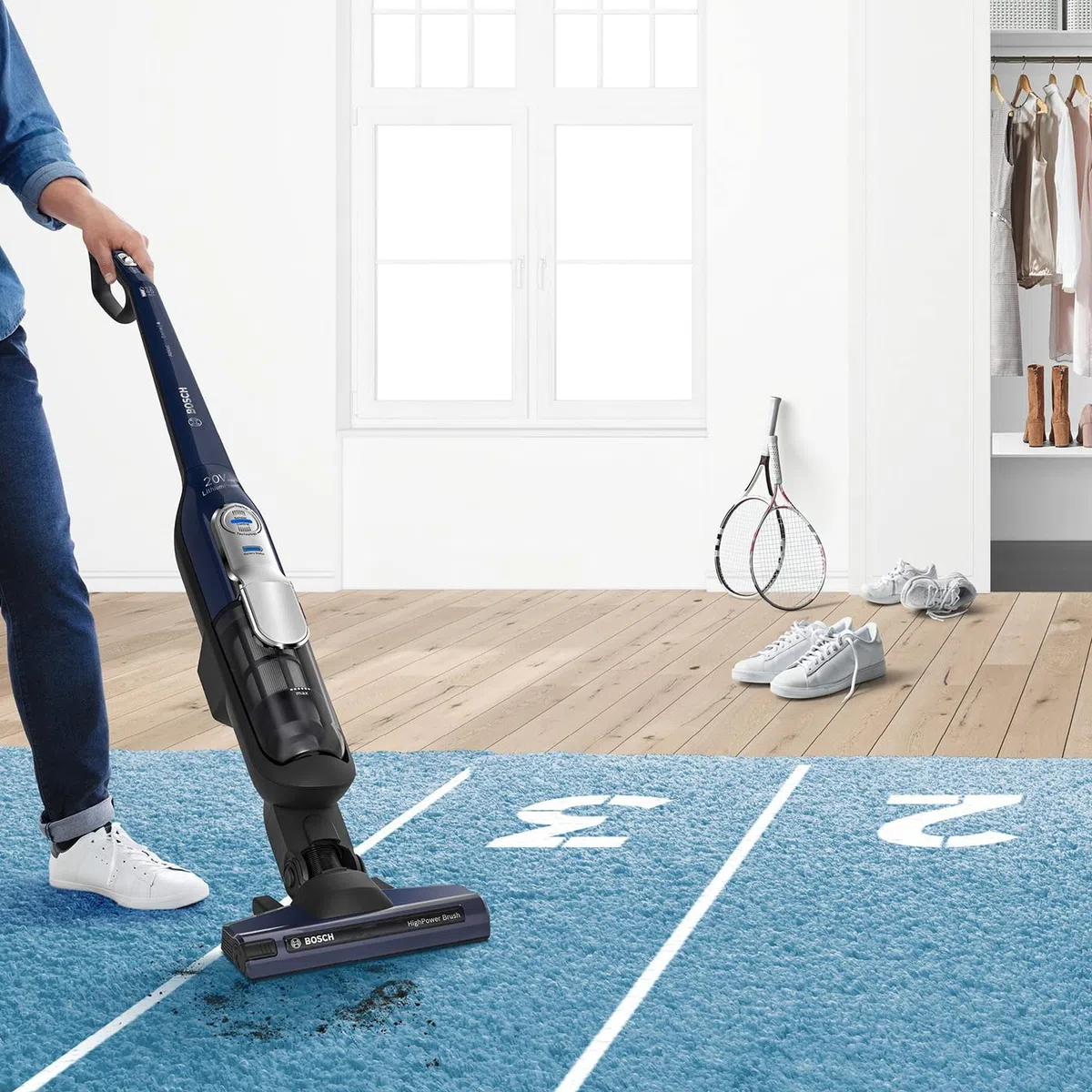Bosch Athlet Serie 6, Aspirador Escoba inalámbrico, BCH85N, Alta Potencia de succión, máxima flexibilidad, Filtro higiénico, Azul