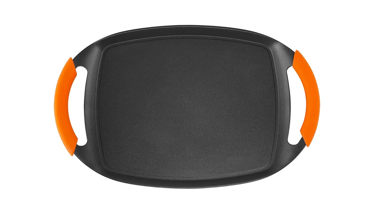 Orbegozo GDB 3600 Plancha Grill de Aluminio Fundido, Superficie Antiadherente, Apto para Lavavajillas, Asas de Goma