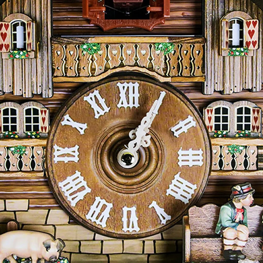 Reloj de Pared Antiguo con Alarma oscilante, Reloj clásico Atemporal Tradicional de la Selva Negra, Reloj de Cuco de para Madera, CL010