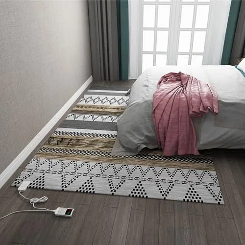 Alfombra grande de grafeno con calefacción eléctrica, control de temperatura, marroquí, para sala de estar, dormitorio, cocina, oficina, calor de bajo consumo