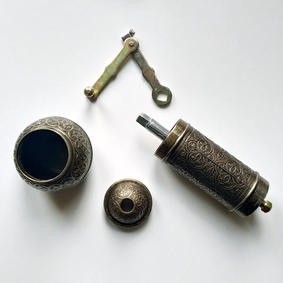 Molinillo de café manual de estilo vintage, recargable, de estilo turco, con ajuste de cualificación, molinillo de café, portátil, manivela de mano