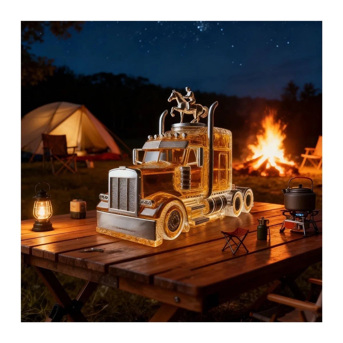 Botella de whisky con forma de camión, botellas de licor de vidrio con tapa, decantador de whisky con forma de coche, petaca decorativa, regalos para Navidad, San Valentín y Halloween.(Product 1)