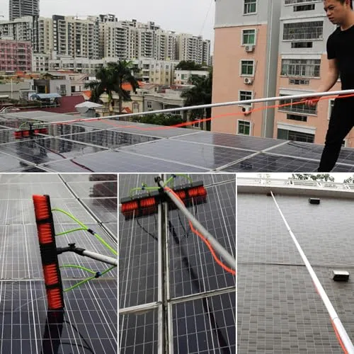 Teles - Kit de cepillo de limpieza para paneles solares de 5 12 m, poste de alimentación de agua (9 m), perfecto para un mantenimiento eficiente del panel solar y limpieza exterior