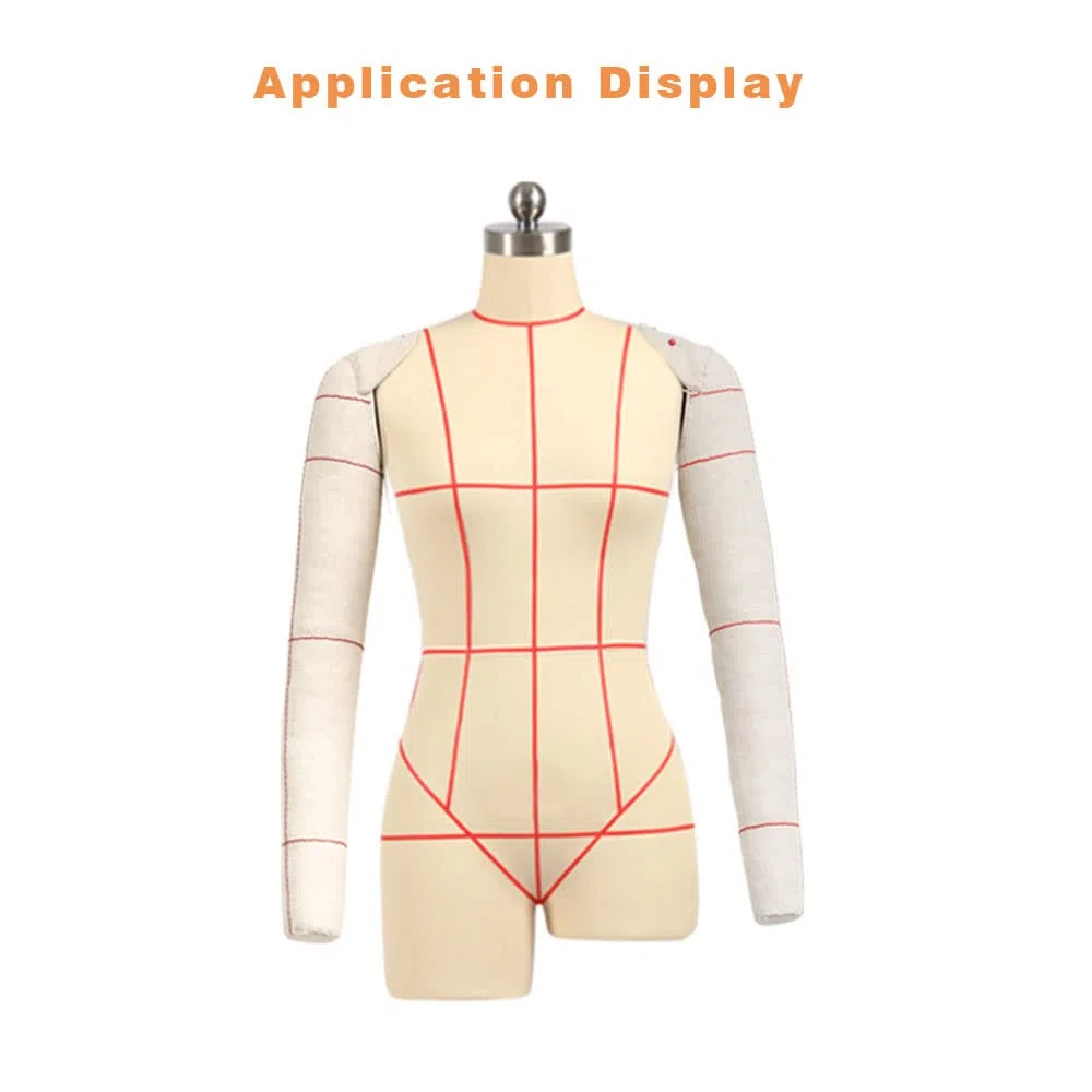 1:1 - Maniquí de Sastre con Brazos Suaves para Costura, Totalmente Pinnable, Algodón Drapeado, para Hacer Patrones, Tamaño Completo para Adultos, 60 cm, 1 Par