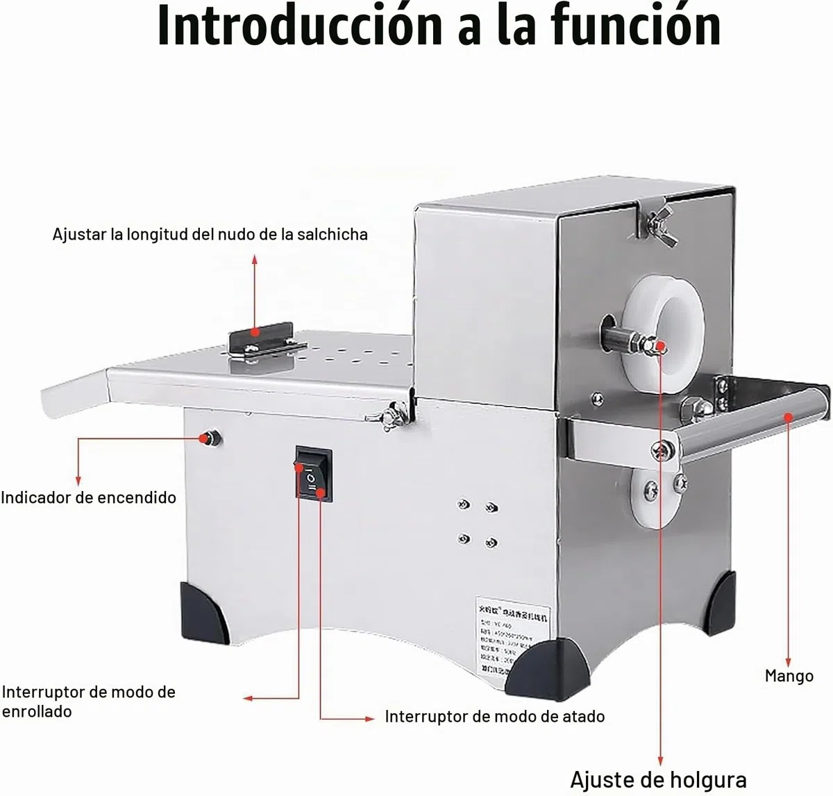 Atadora Eléctrica para Embutidos 200W - MáQuina EléCtrica Para Atar Salchichas, Automática con Pedal | Acero Inoxidable 304 Atadora De Salchichas | Todo Tipo Salchichas (0-50mm) | Comercial Hogar