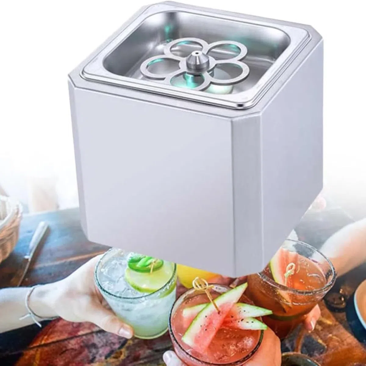 Enfriador de vidrio - Espumador instantáneo de bebidas para cócteles, cervezas, vinos y bebidas mixtas - Ideal para bares y restaurantes
