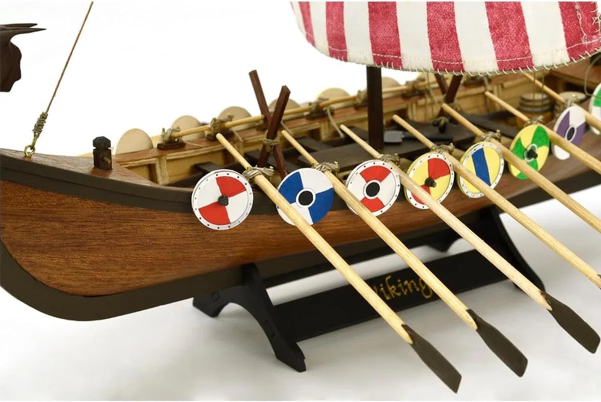 Artesanía Latina - Maqueta de Barco en Madera - Drakkar Viking - Modelo 19001N, Escala 1:75 - Maquetas para Montar - Nivel Principiante