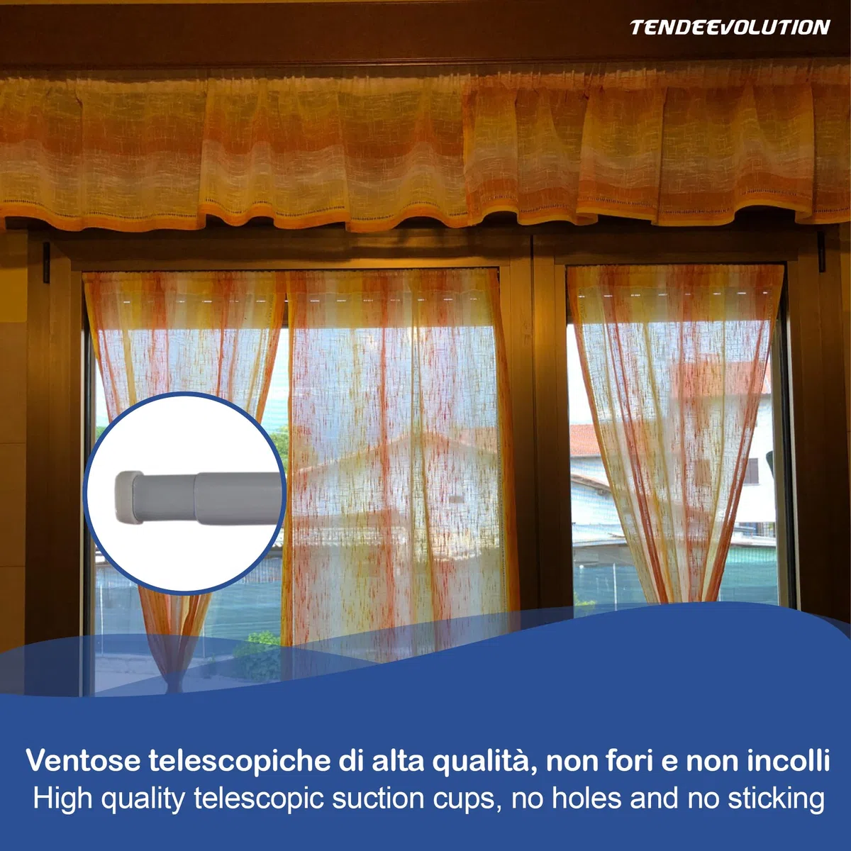 Par de Varillas para Cortinas de Ventana en Acero Galvanizado, Barra de Cortina de Presión Ajustable.Barra de Muelle para Cortinas (DE 121 A 210 cm, BRONCE)