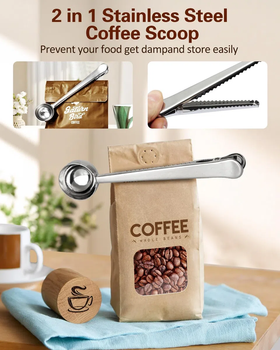 COOL KNIGHT Molinillo De Café EléCtrico, Molinillo De Cafe Con Cuchara Para Café Y 1 Recipiente De Molienda De Acero Inoxidable. Capacidad De 100g, Adecuado Para Especias, Granos De Café, Nueces, Etc.