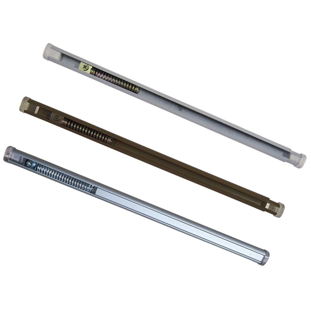 Par de Varillas para Cortinas de Ventana en Acero Galvanizado, Barra de Cortina de Presión Ajustable.Barra de Muelle para Cortinas (DE 121 A 210 cm, BRONCE)