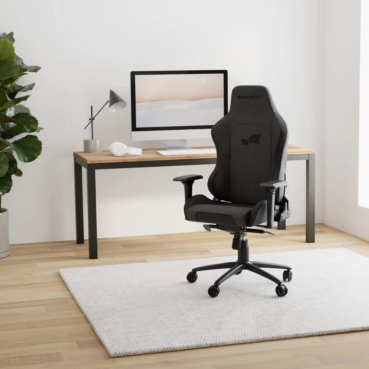 Drift Gaming DR275 - Silla Gaming Profesional, Material Tela con Acabado de Terciopelo, reposabrazos Ajustables 4D, pistón Clase 4, giratoria, Mecanismo Frog, Color Negro
