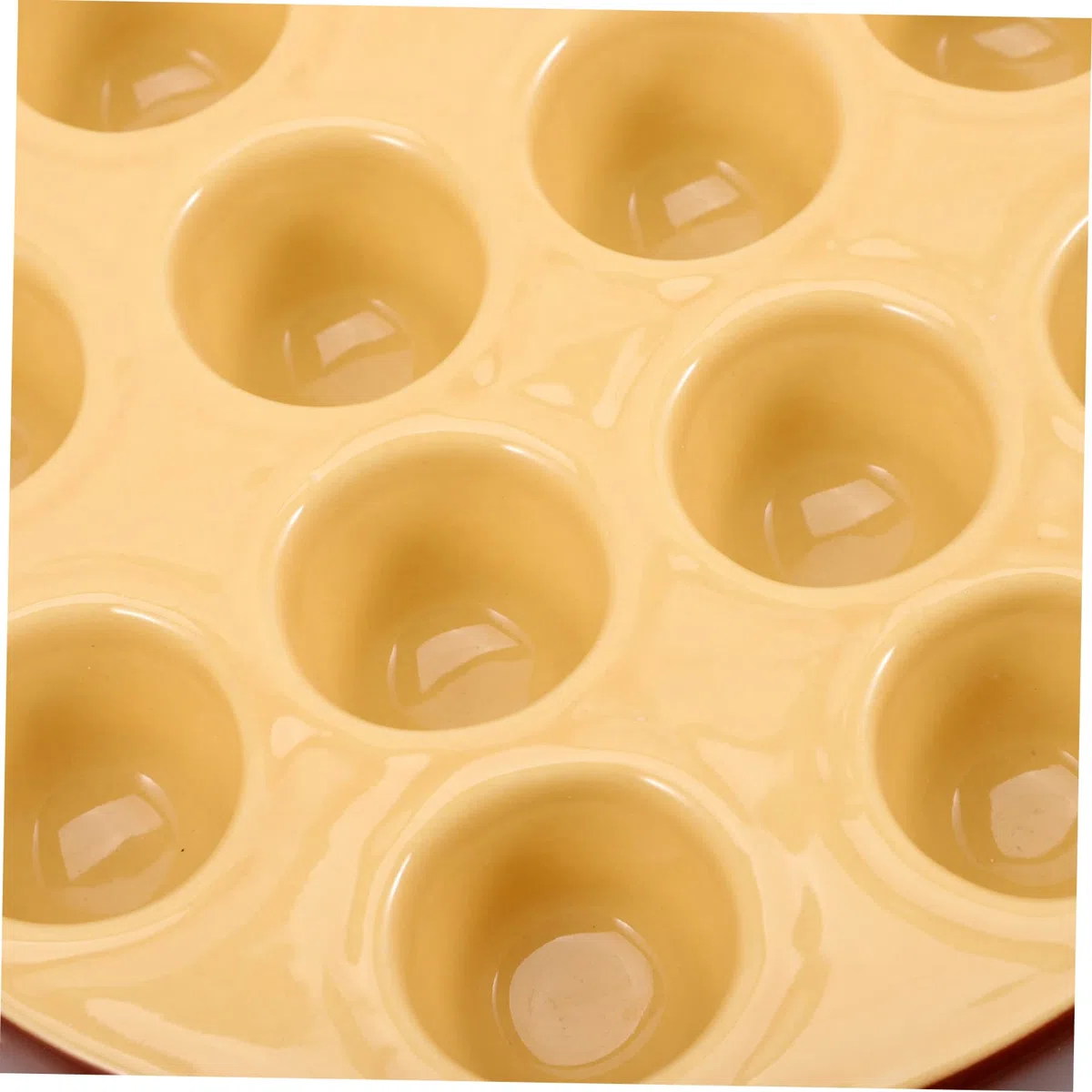 HOMSFOU Plato Para Caracoles De Cerámica Bandeja Para Hornear Con 12 Compartimentos Base Antideslizante Y Asas Suaves 9.05 X 6.69 X 1.25 Pulgadas Para Servir Escargot Y Aperitivos