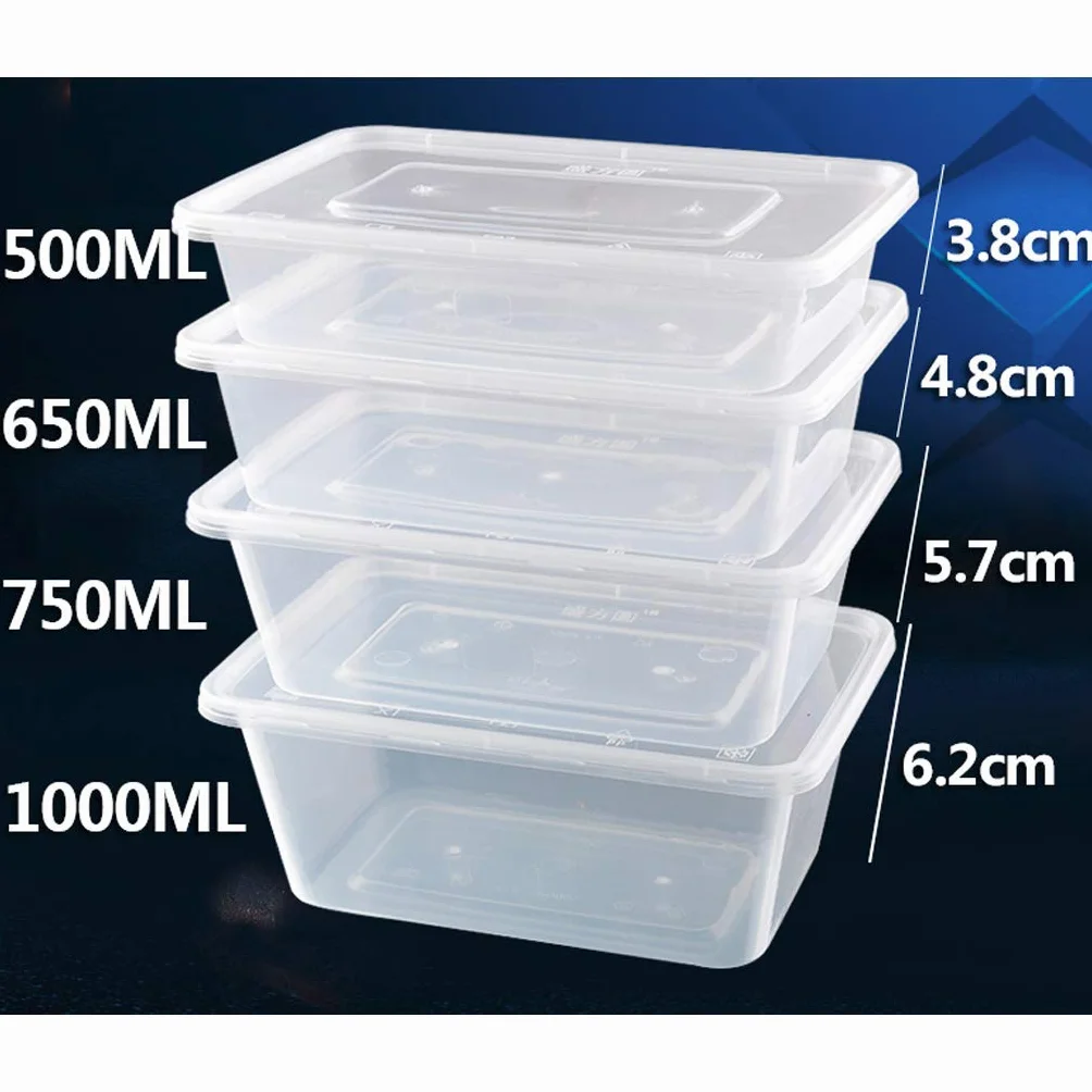 Recipientes de plástico para microondas con tapas, recipientes de almacenamiento de alimentos con tapas, aptos para microondas, congelador y lavavajillas, ideal para preparar comidas y llevar (500,