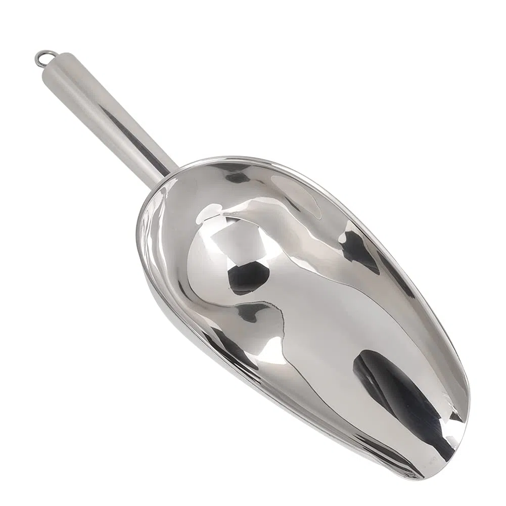 Yctze Pala de Acero Inoxidable Resistente de 38 Oz, Pala de Metal Multifuncional para Hielo, Granos de café, Frutas Secas y Comida para Perros, Gran Capacidad de 8 Onzas (38 onzas)