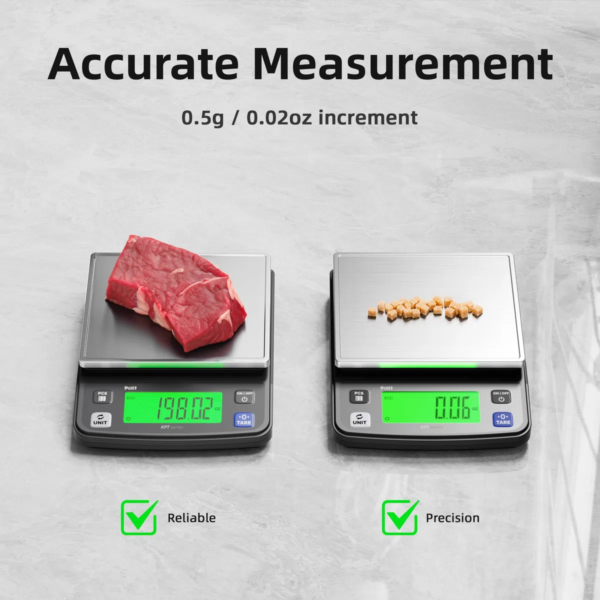 Polit Báscula digital de cocina KPT EVO, 13 lb/6 kg, peso gramos, 0,5 g, precisión, acero inoxidable con pantalla LCD, recargable, función de tara, 4 unidades para hornear y cocinar