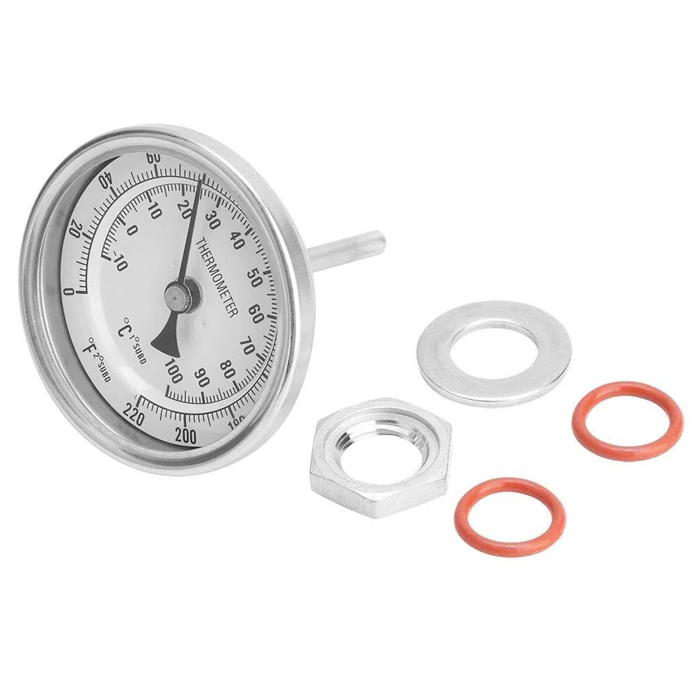 Termómetro de elaboración de cerveza Kit de termómetro bimetálico sin soldadura 1/2 "MNPT 0~220F para cerveza casera y vino