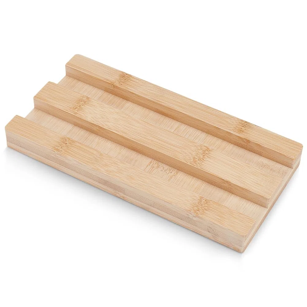 BENECREAT Soporte para tabla de cortar de bambú, estante organizador de armario de cocina, tabla de cortar, soporte de almacenamiento, 20 x 10 x 2 cm