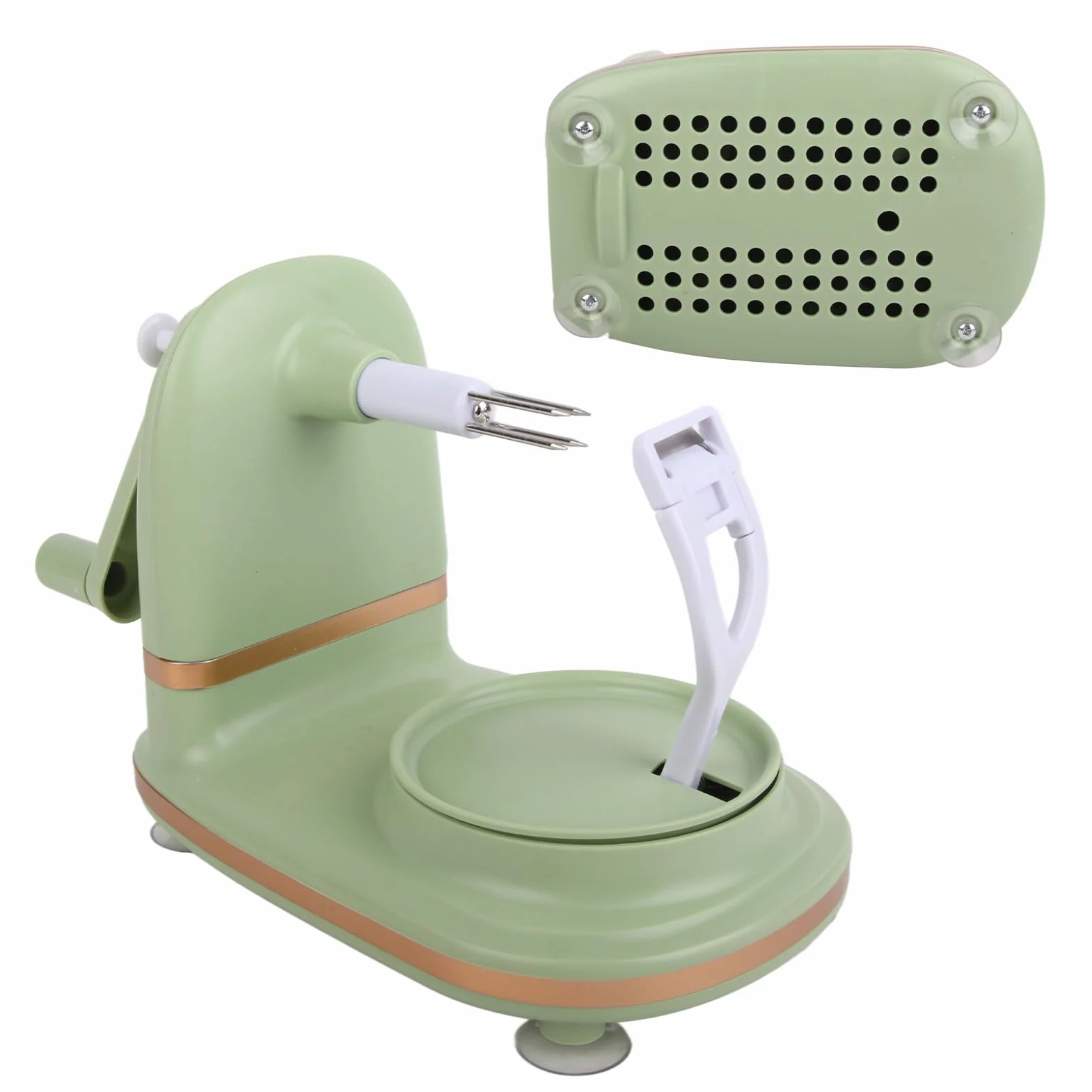 Pelador de Manzanas con Manivela, Utensilio de Cocina Giratorio Manual, Máquina Cortadora de Cáscara de Frutas con Acero Inoxidable PP, Ideal para Uso Doméstico en la Cocina