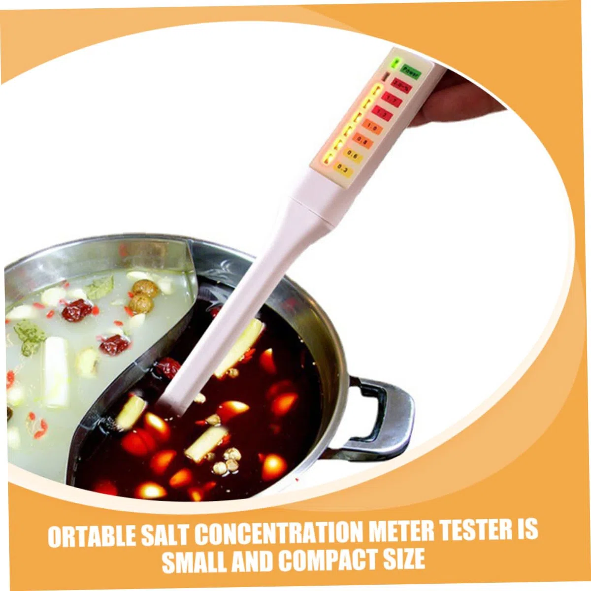 Probador Portátil de Concentración de Sal para Cocina Medidor Electrónico de Salinidad de Alimentos Tester Manual sin Baterías para Salmuera Encurtidos y Sopas