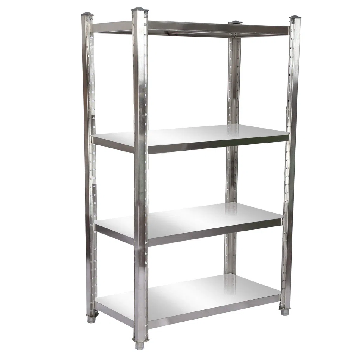 WilTec Estantería de Acero Inoxidable 120x50x155cm con 4 baldas para hostelería, Cocina Industrial, almacén