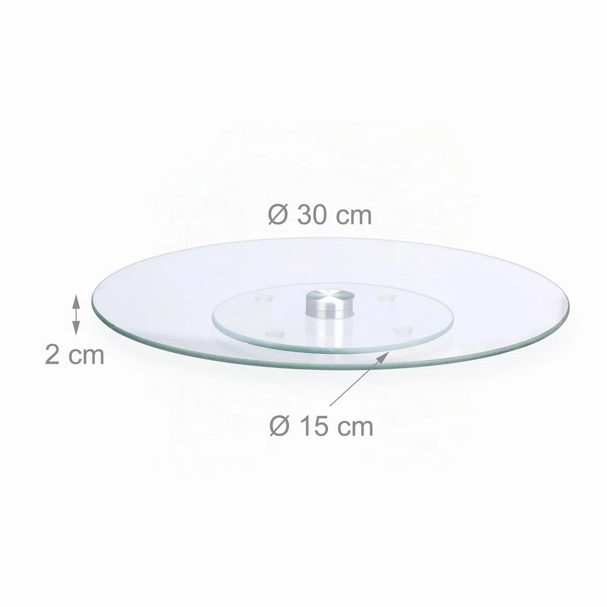 Relaxdays Plato Giratorio Tartas para Servir y Decorar, Vidrio, Transparente, ∅ 30 cm