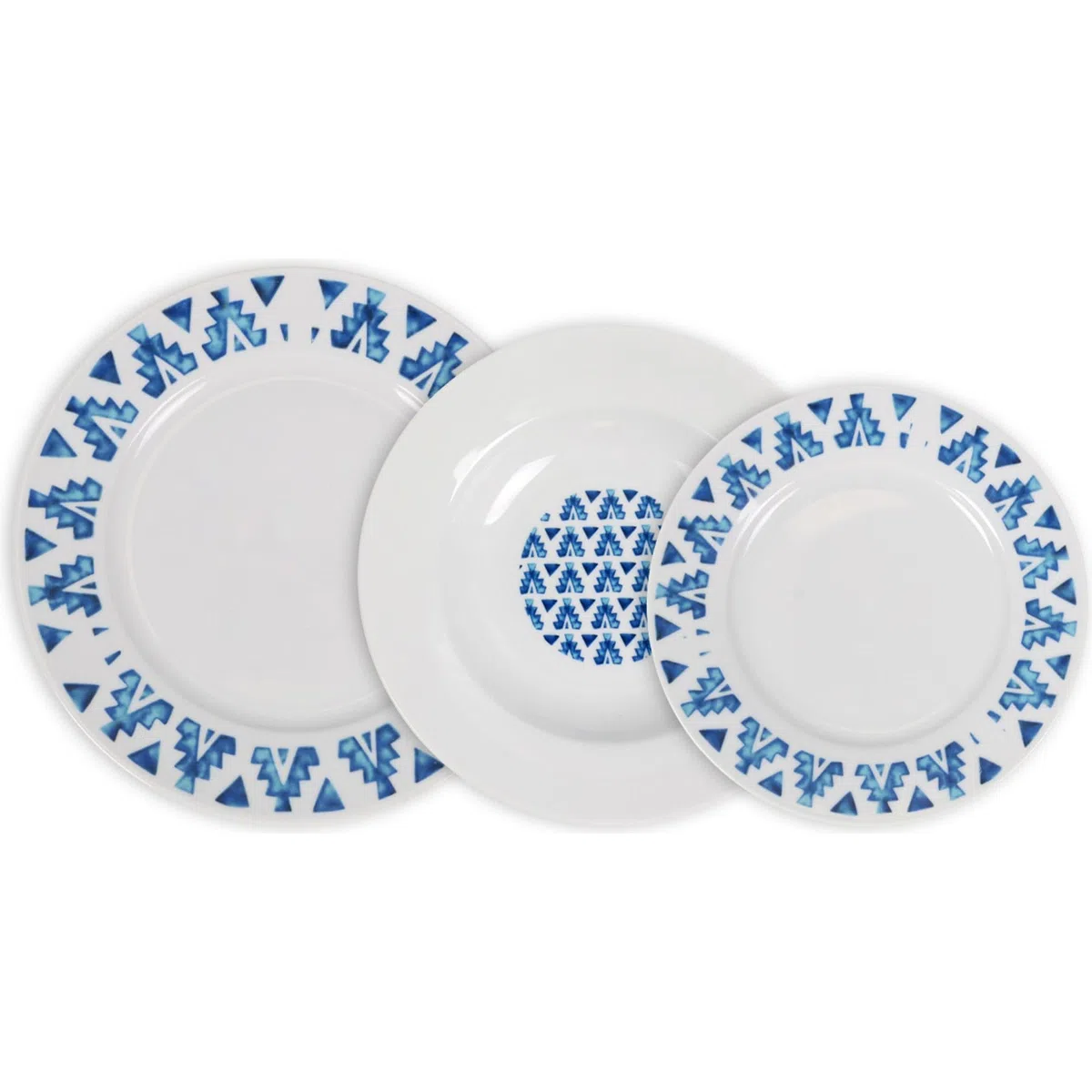 La Mediterránea Vajilla Completa 12 Piezas de Vidrio Templado - 4 Platos Llanos, Hondos y de Postre - Colección Marvin