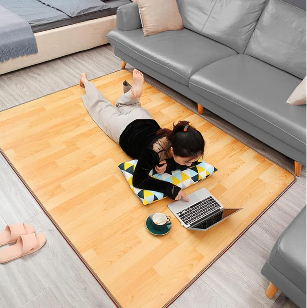 Alfombrilla calefactora para pies, Alfombrilla eléctrica de Gran tamaño para Interiores, Almohadilla térmica, Calentador de pies de bajo Consumo para Oficina y hogar, 50 x 150 cm