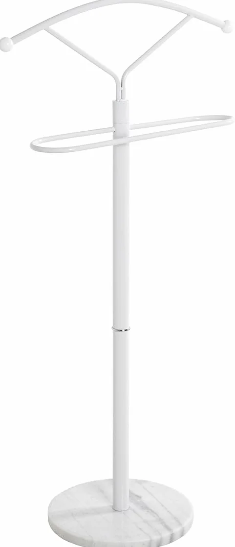 HAKU galán de noche mármol blanco metal perchero mudo dormitorio - Medidas: Ancho 50 x Alto 105 x Profundidad 32 cm, Estilo: Moderno