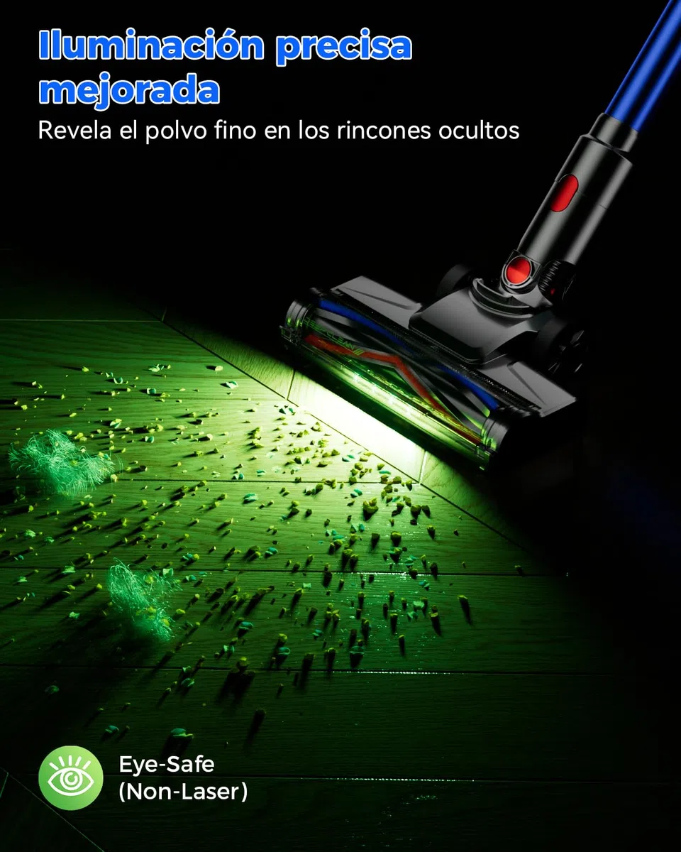 Aonus A10 Aspiradora sin Cable 55kPa, 500W Potente Succión, 70 Minutos Autonomía, Pantalla Táctil, Ligera Anti-Enredos, Autoestable, para Mascotas Alfombras Suelos Duros, Azul