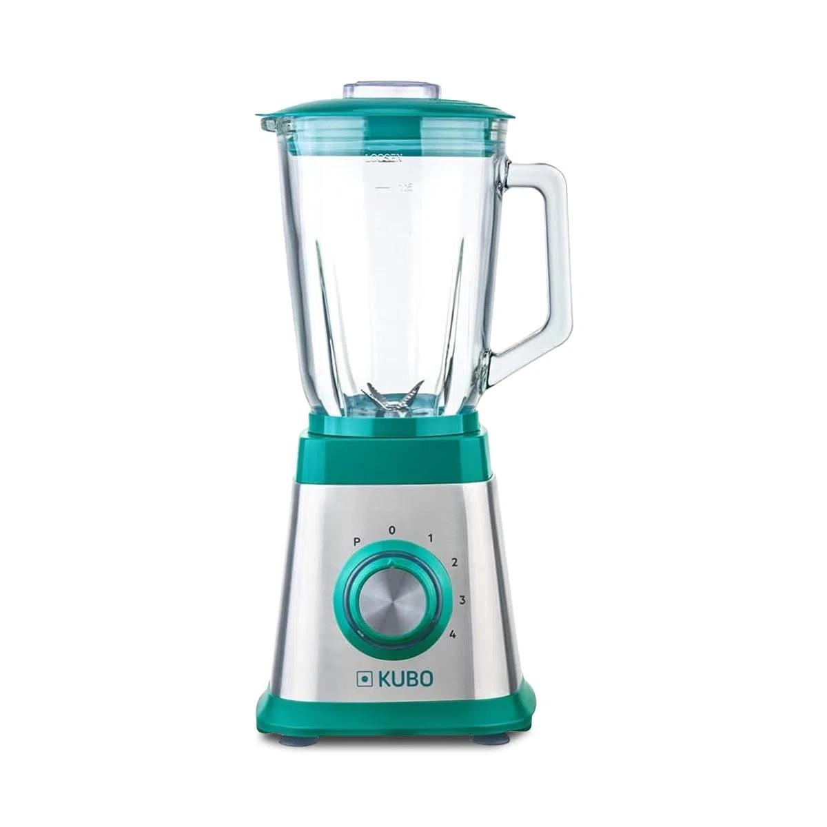 KUBO - Batidora de Vaso - Jarra de Cristal - Potencia 1000W - 4 velocidades - 6 Cuchillas de Acero Inoxidable - Capacidad: 1.5l