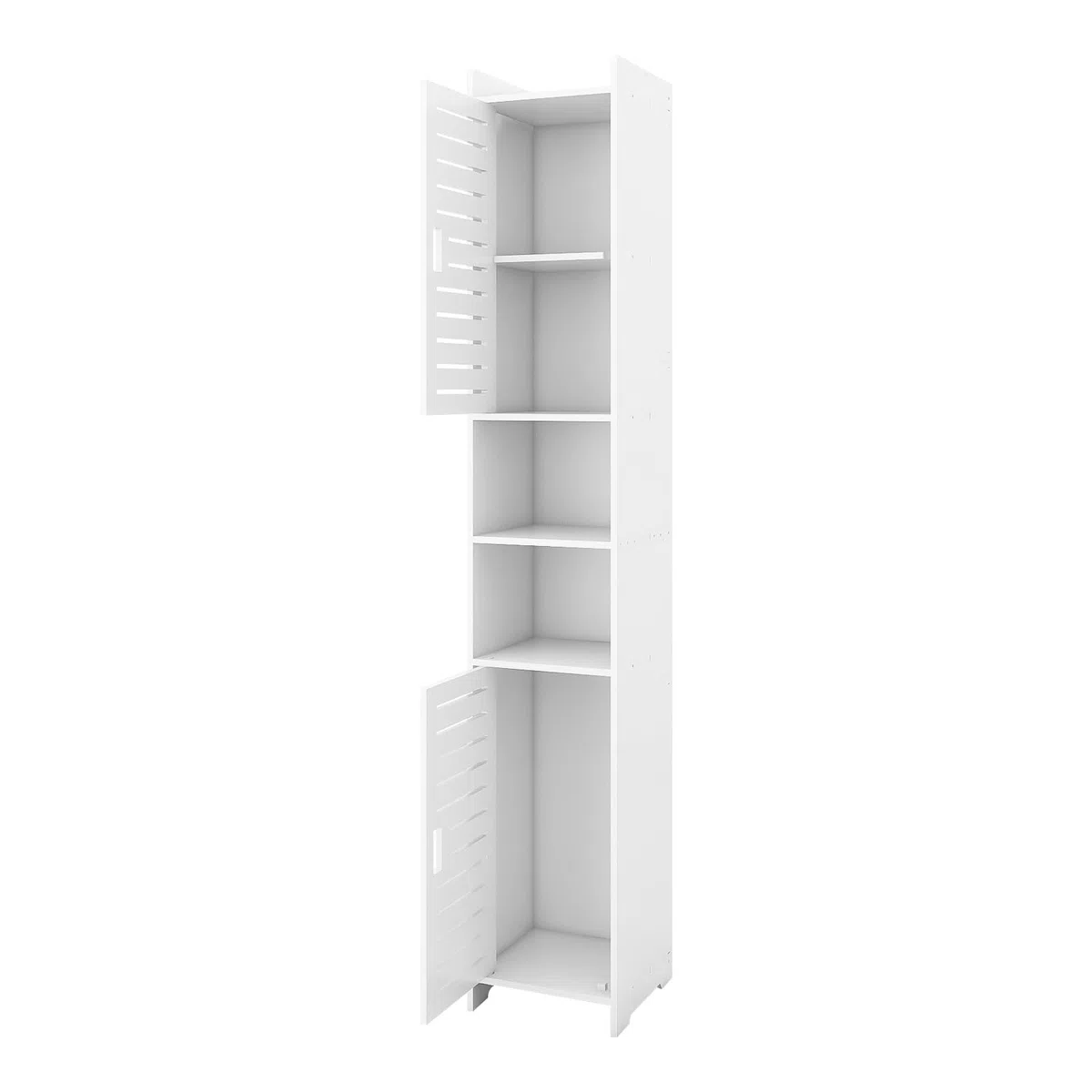HUOLE Mueble de baño, pequeño mueble de almacenamiento para inodoro, escobillero de baño, con soporte de madera, 26 x 22 x 118 cm, color blanco