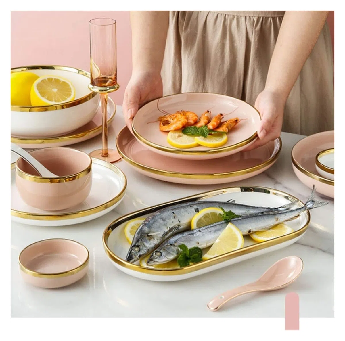 Juego De Vajilla De Porcelana, Juego De Vajilla De Cerámica Phnom Penh, Platos Y Cuencos Para Restaurante Y Regalos De Boda, Juego De Vajilla De Porcelana De Estilo Europeo, Morado, 4 Personas B