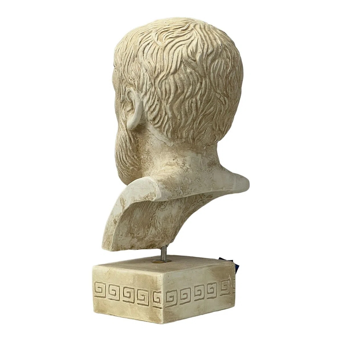 Escultura de cabeza de busto de filósofo ateniense griego de Platón, piedra fundida