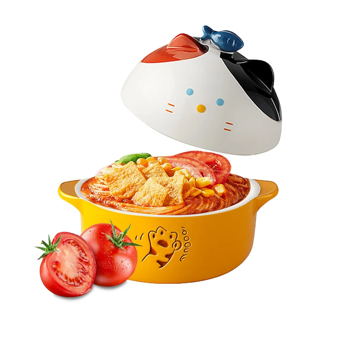 Gato Cuenco Ramen con Tapa, 720 ml Cerámica de Sopa Tapas Tazones, Cute, Cuencos Grandes Ramen, Tazón Fideos Instantáneos, Cuenco Instantáneos para Microondas Asas, Grande Fideos, Ensalada