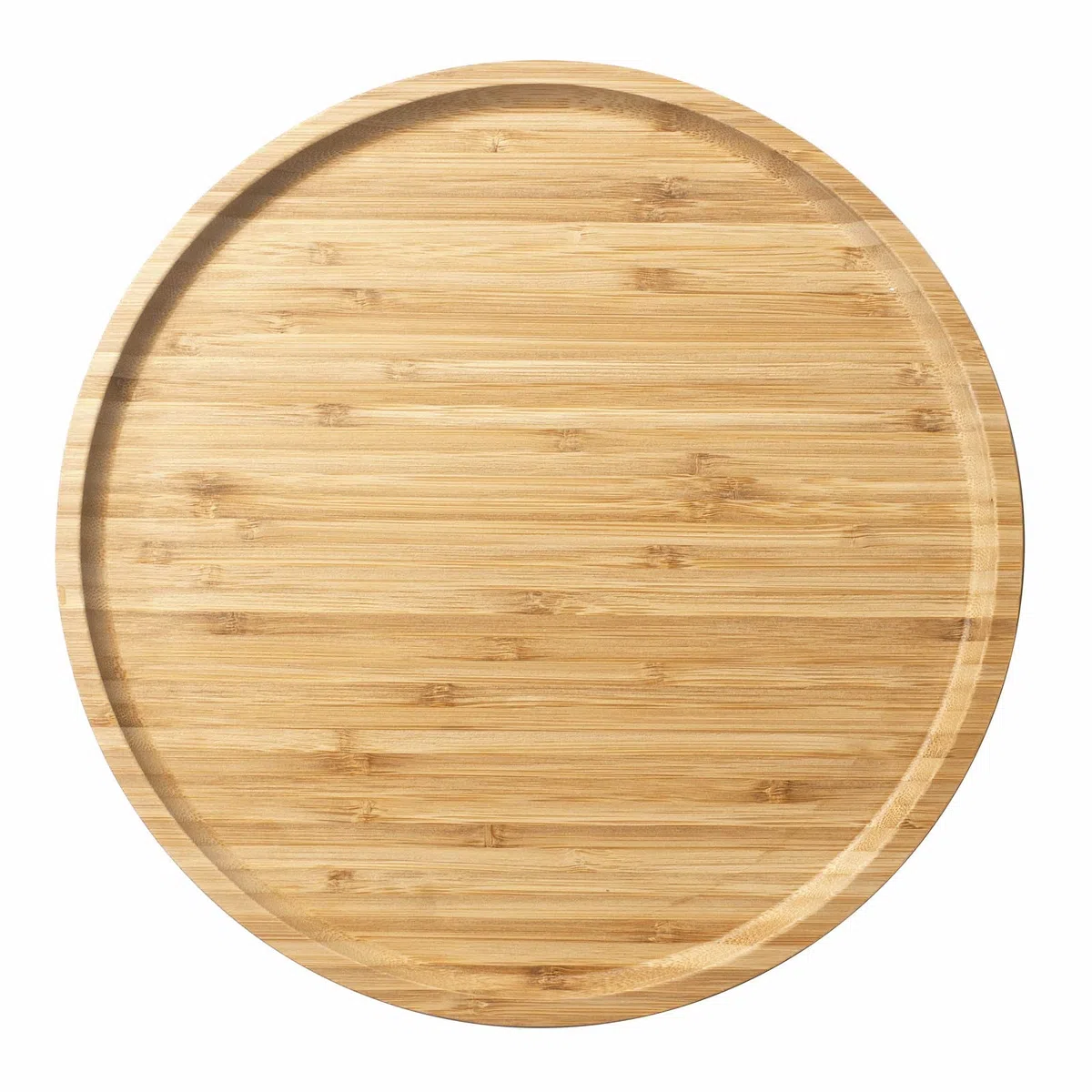 Bandeja de Bambu, Bandeja de Madera Redonda para Servir, Fuente de Bambú para Servir, Fruta, Pan, Plato de Ensalada, Tabla para Servir Charcutería (30 cm)