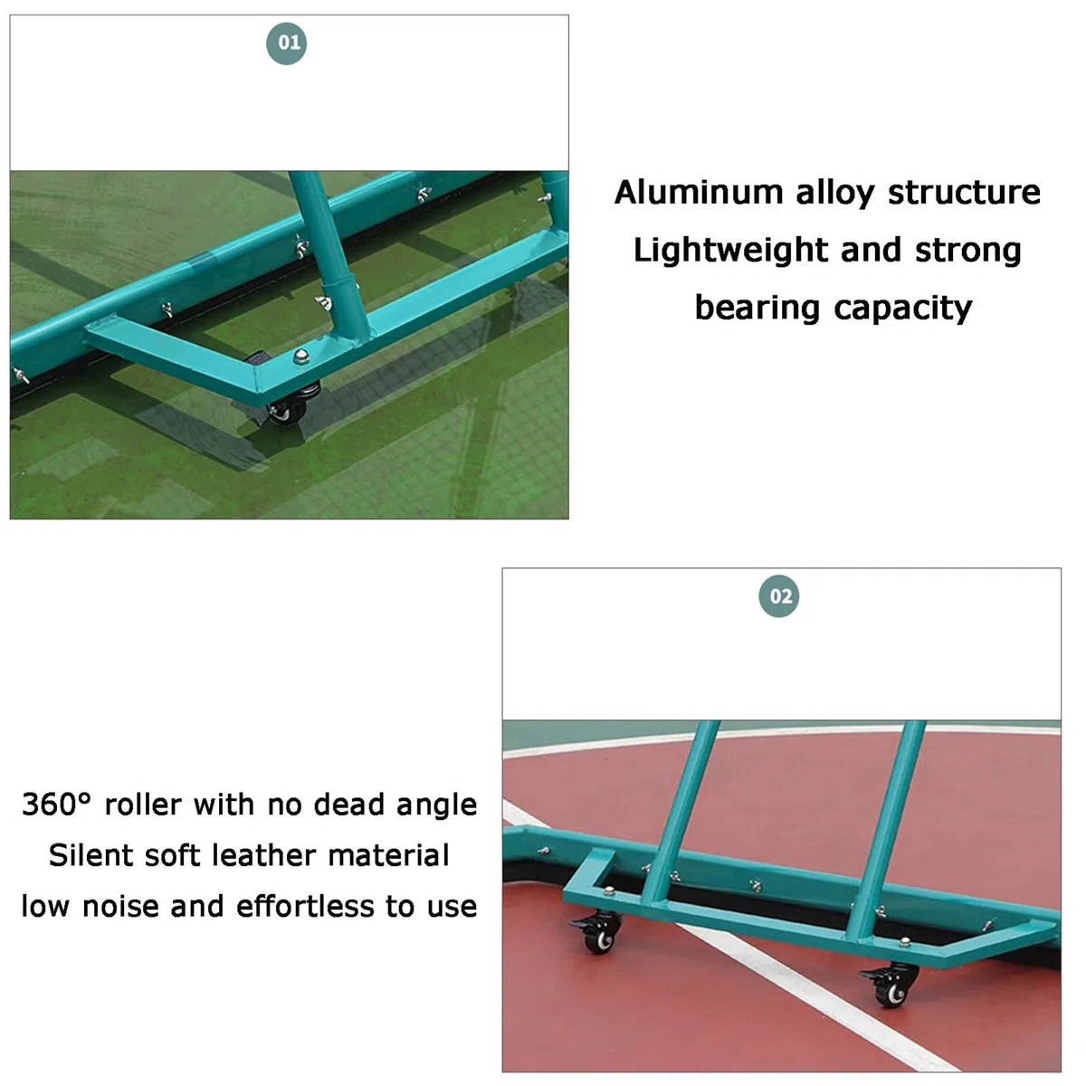 Escobilla de Goma Ligera de Aluminio para Pistas de Tenis, Escoba de Goma Resistente para Eliminar el Agua de Lluvia, Hoja de Espuma EVA de 150 cm, Color Naranja. (Green)