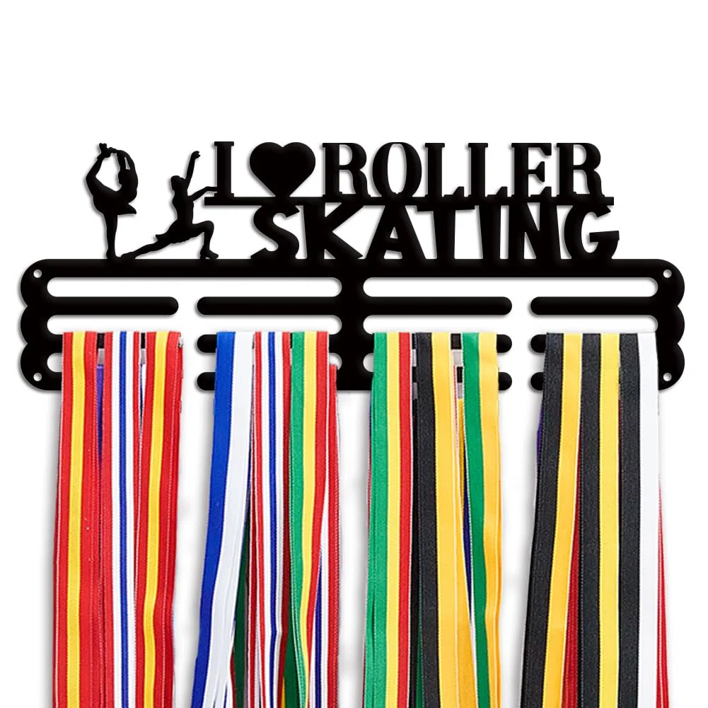 PH PandaHall Soporte para medallas de patinaje sobre ruedas, soporte de cinta deportiva, soporte para medallas, medallas, premios, medallas, soporte de pared, gancho escalonado para medallas para más