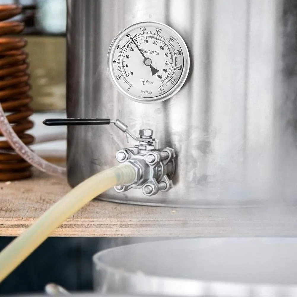 Termómetro de elaboración de cerveza Kit de termómetro bimetálico sin soldadura 1/2 "MNPT 0~220F para cerveza casera y vino