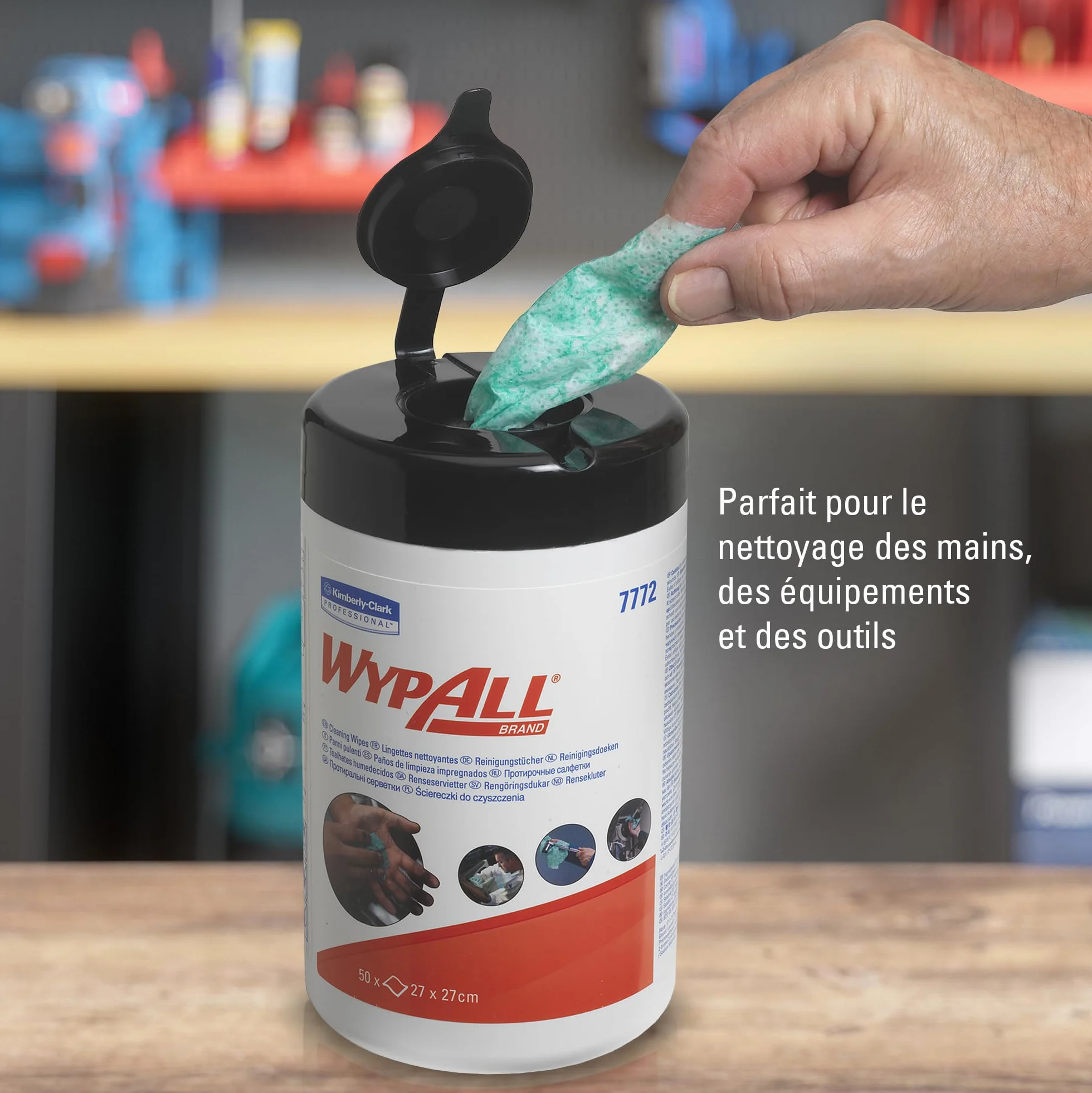 WypAll Recarga de Paños de Limpieza Impregnados 7772, 1 Capa, Paños Industriales Multiusos, 6 Paquetes x 50 Paños (300 total)