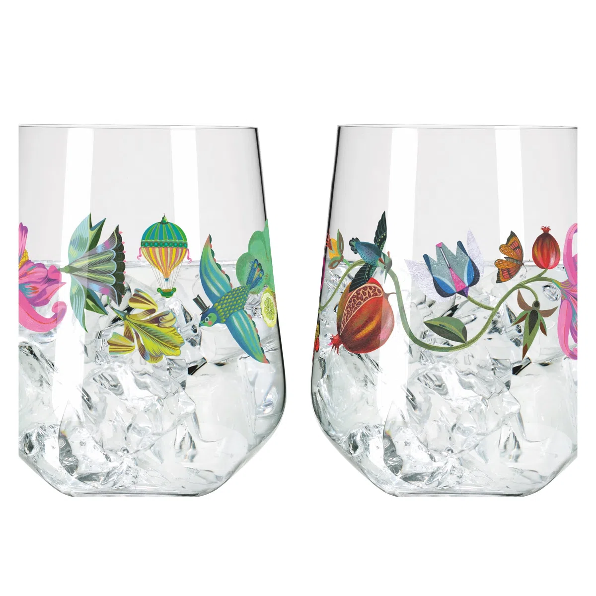 Ritzenhoff 3891002 Vaso de ginebra - 700 ml - Juego de 2 vasos - Serie Botanic Lights - Motivo verano - Made in Germany