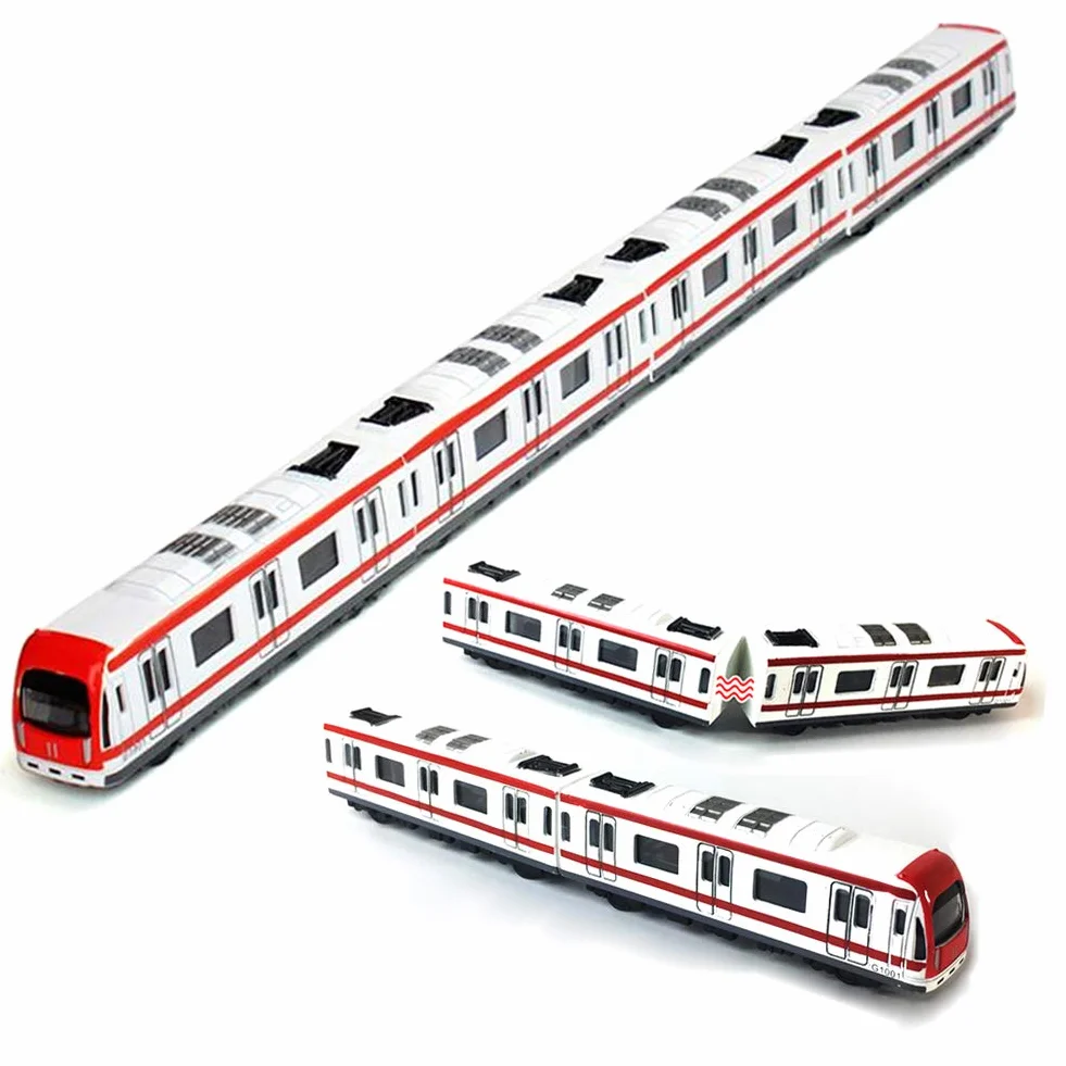 Modelo del Tren, 4pcs Juguete del Coche fijó el Modelo del Tren del subterráneo del ferrocarril de la Ciudad de la aleación, Metro de la aleación de la Escala 1/64 / Modelo del Coche ToysPlay