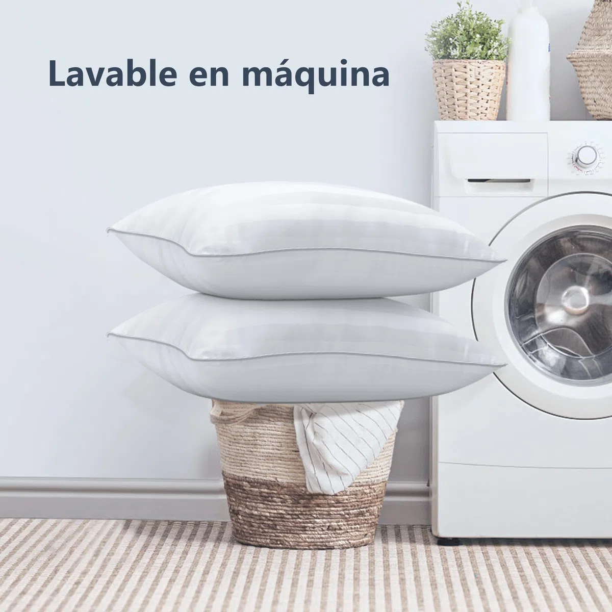 TESQ Almohadas 50x70 cm Pack de 2 – Almohada Suaves y Cómodas de Lujo de Hotel, Transpirables e Hipoalergénicas, Ideales para Dormir de Lado, Boca Arriba o Boca Abajo, Fáciles de Lavar