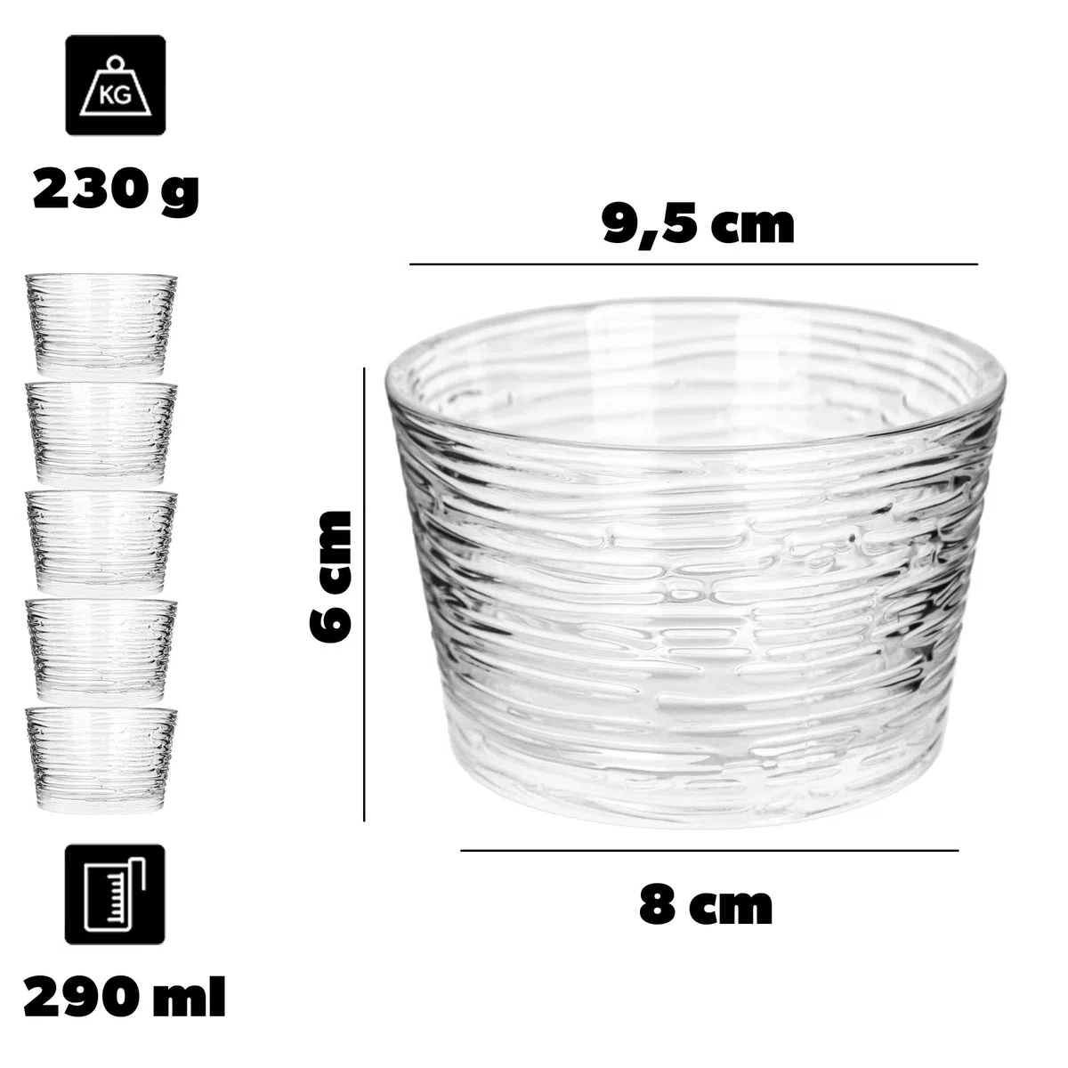 KADAX Vasos de helado de vidrio, juego de 6, 290ml, vasos de postre con pie, cuencos para helado, postres y frutas, vasos de helado, cuencos de postre, apto para lavavajillas (Modelo 4)